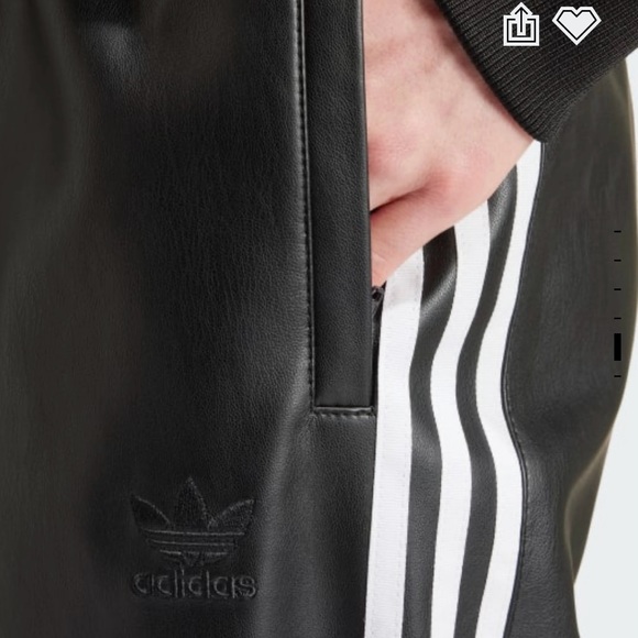 NEW & RARE Adidas LEATHER track pants - Picture 3 of 4